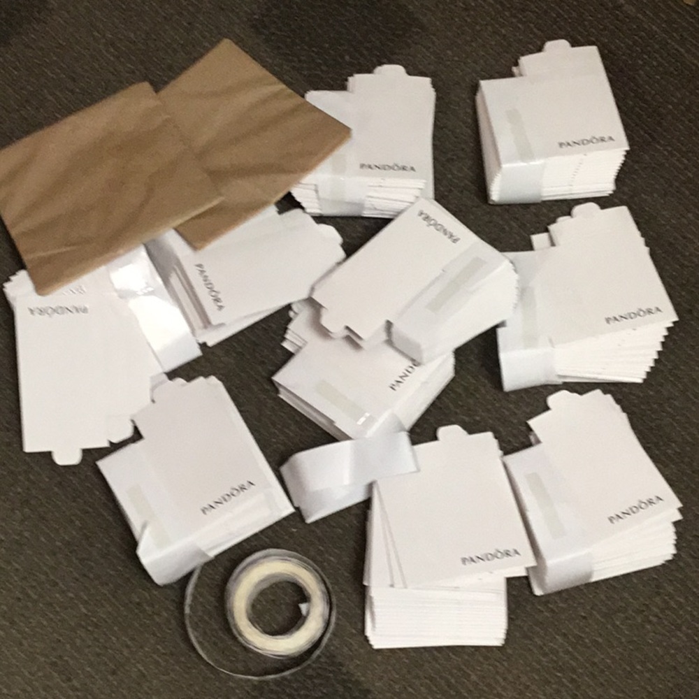 Authentic Pandora pouches,tissue and stickers